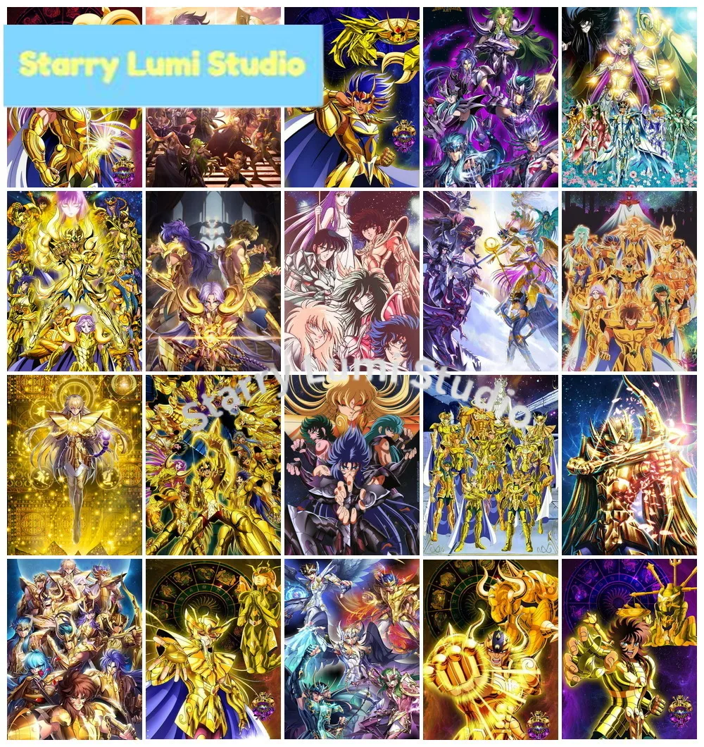

New Saint Seiya Constellation Diamond Painting Embroidery Japanese Anime Cross Stitch Mosaic Picture Handicraft Home Decor