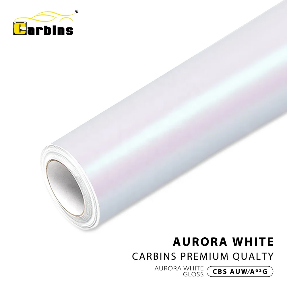 2025 1.52*1.8M Carbins Aurora White Gloss Car Wrap Vinyl Wrap Stickers Roll Film Car Body Film for Car Vehicle Wrap