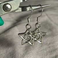 Whimsy Goth Swirly Star Earrings Silver Color Pair of Celestial  Witch Celestial Fairycore Gift Friend Women Boho Cute Gothic