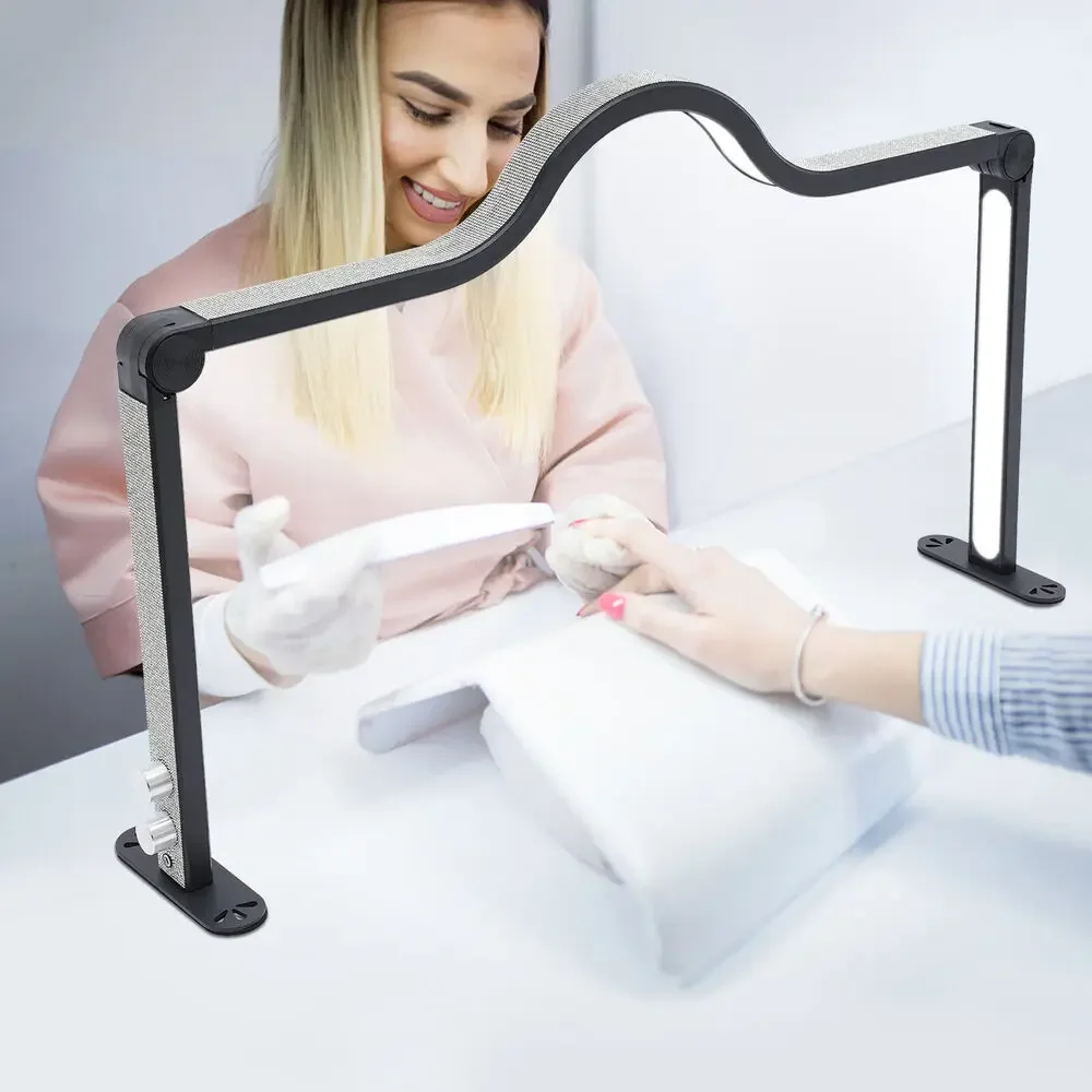 

Dimmable 48W Nail Tech Lamp – 3 Light Modes (3000K-6000K), Foldable Desk Manicure Lamp, Black