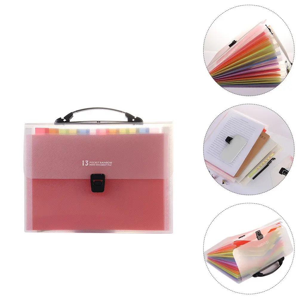 

Expanding File Folder A4 Size Portable Accordion Document Organizer with Multiple Compartments for Papers Receipts Tickets