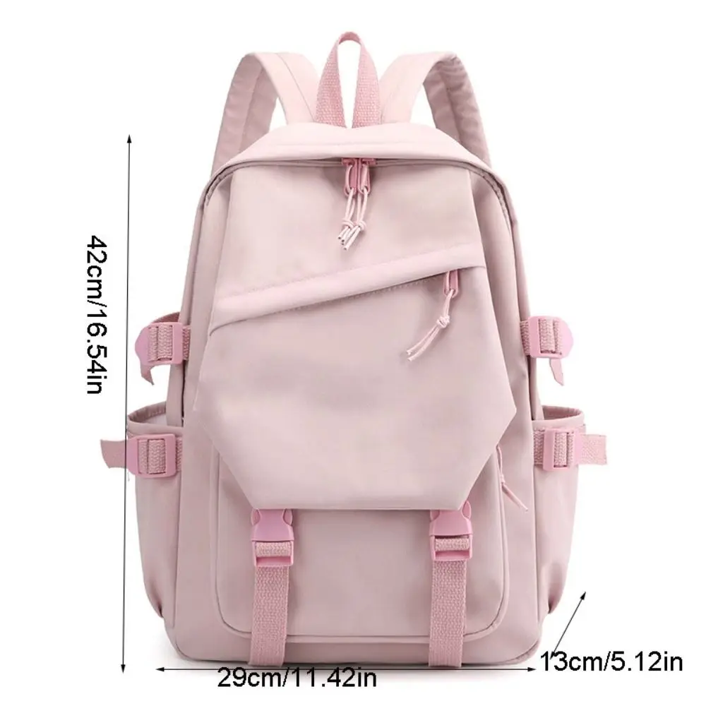 Multi-Function Nylon Backpack Adjustable Solid Color Women Shoulder Bag Large Capacity Laptop Bagpack Students Schoolbag Unisex