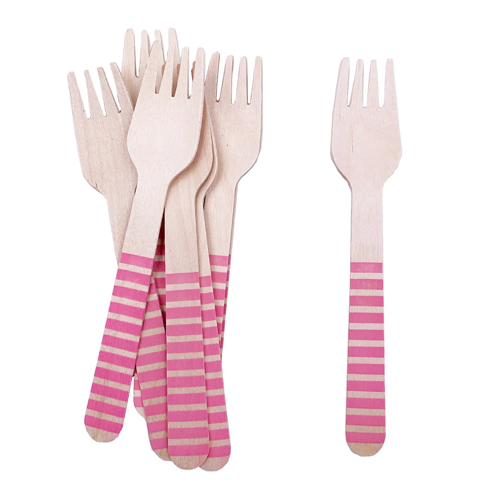 

48pcs Wooden Cutter Spoon Fork Set Eco-Friendly Biodegradable Disposable Flatware For Party Picnic Bbq Camping