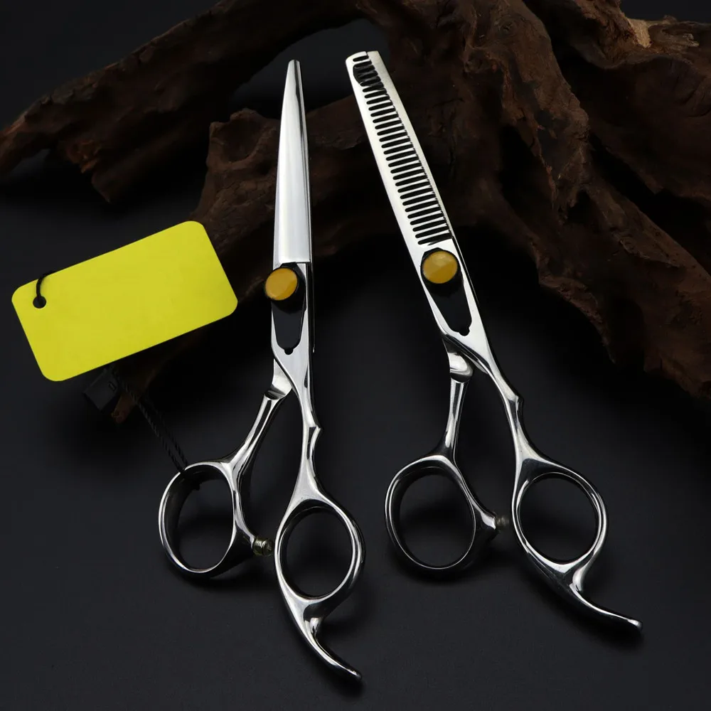 

Professional JP440C Steel Yellow Gem 6 '' hair scissors haircut thinning barber makas hair cutting shears hairdresser scissors