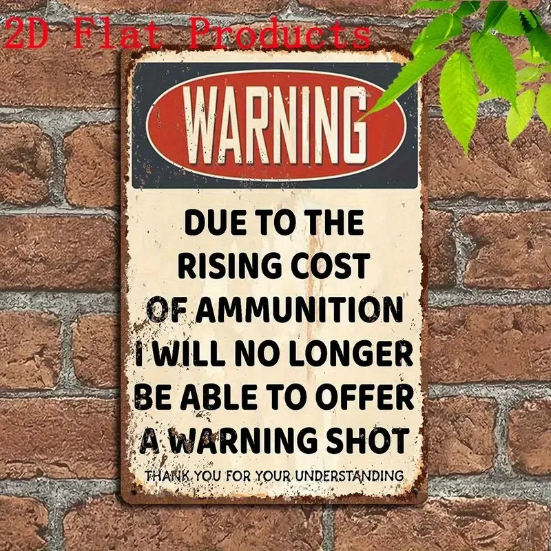 2D Flat - 【2D Flat】 2D Flat, 2D Flat Design Humorous Shooting Warning Sign - Due to Rising Ammunition Costs - No Warning Needed