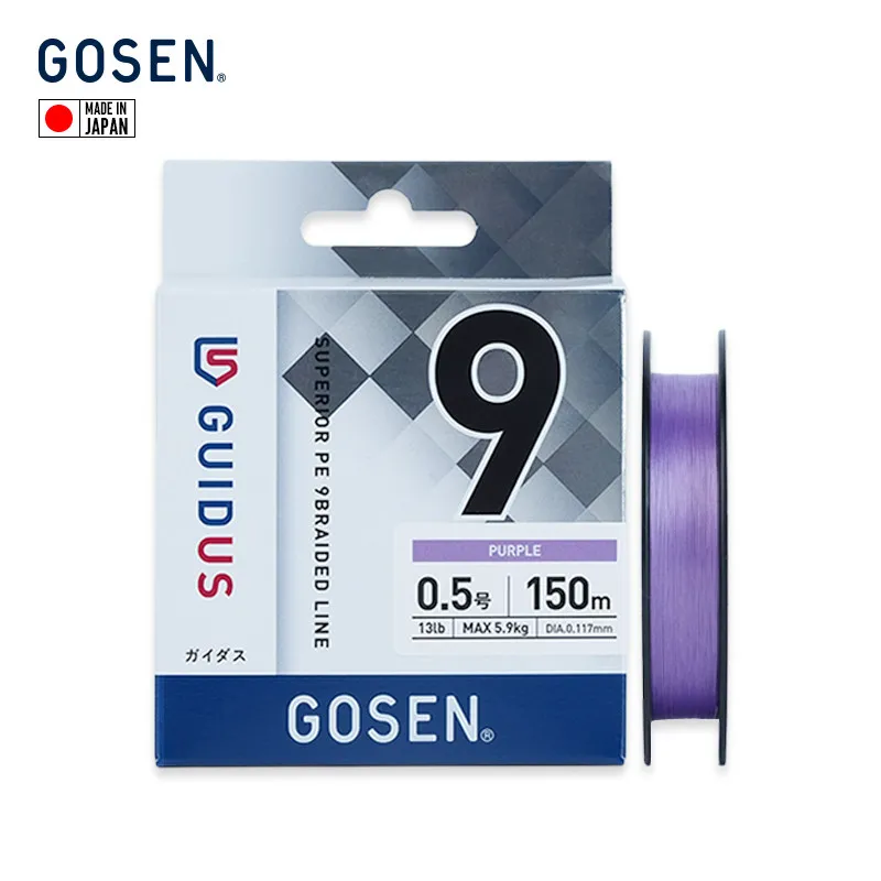 New GOSEN 9 strands braided PE line for long-casting freshwater