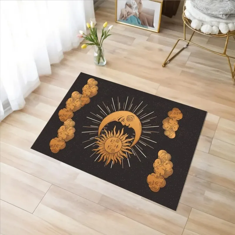 Lunar Blessings Moon Pattern Mystic Rugs Night Theme Area Carpets Ideal for Meditation Rituals and Luck Machine Washable