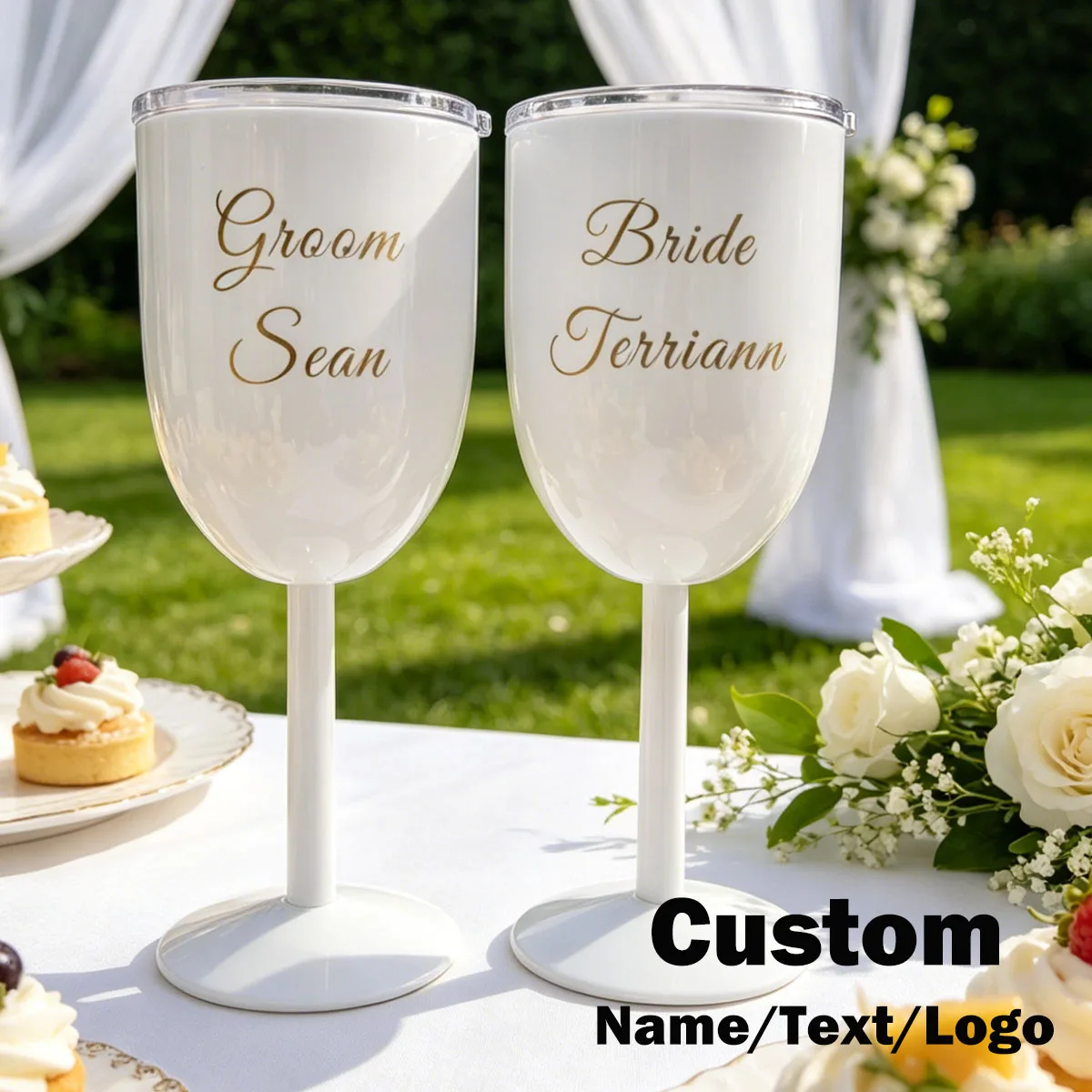 Custom Stainless Steel Wine Glasses 10oz Unbreakable Metal Wine Glass, Fancy, Unique Wine Goblets for Outdoor, Travel, Camping