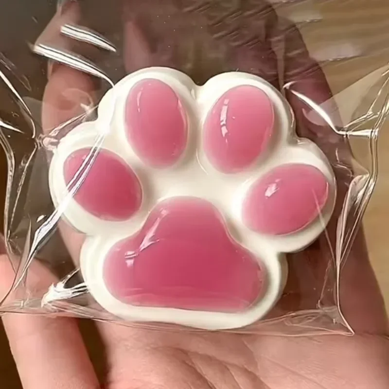 Squishy Cat Paw Stress Relief Toy - Soft Jelly Feel Squeeze Gadget for Kids & Adults, Perfect Anti-Anxiety Gift Squeeze Toys