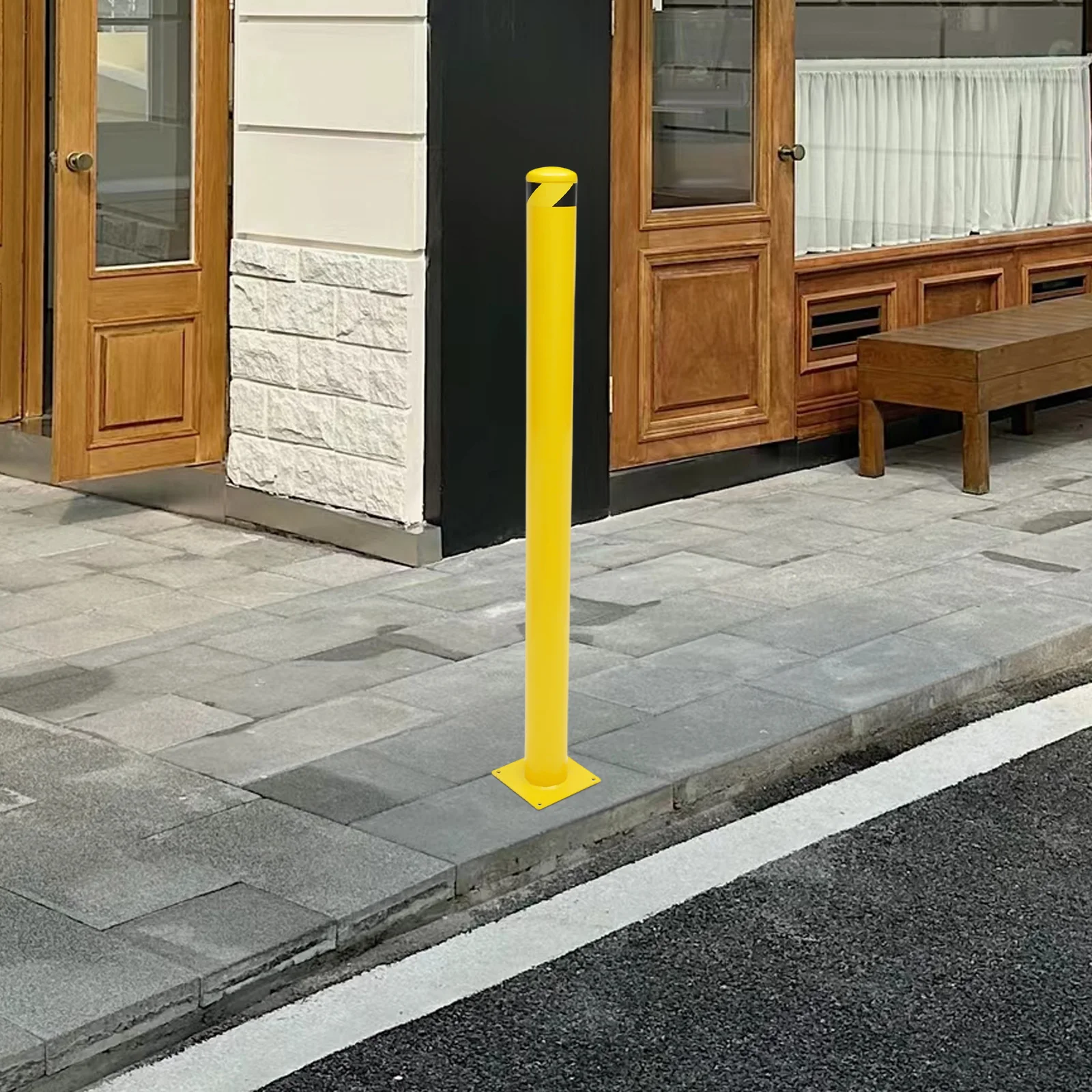 [مسمار الأمان] قطعة واحدة من الفولاذ Q235 للمنطقة الخارجية مقاومة للصدمات ومقاومة للتآكل - قاعدة عريضة 60 بوصة × 4.5 بوصة ثابتة ومضادة للطرف