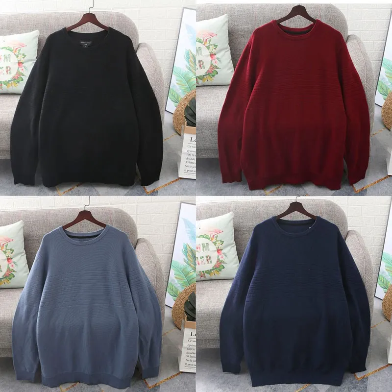 

Extra Large Size Men's Thickened Casual round Neck Pullover Sweater Color Loose Fit Fashionable City Style Knittedwear