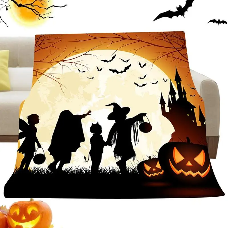 Halloween Blanket 39 X 59 Inch Lightweight Throw Blanket Cozy Warm Fleece Blanket Halloween Decoration For Couch Sofa Bed