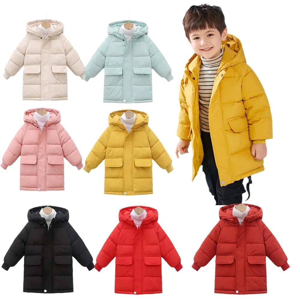 

Toddler Kids Boys Jacket Winter Warm Down Coat For Young Children Hooded Outerwear Clothes Teenage Girls Russian Long Parkas 10Y