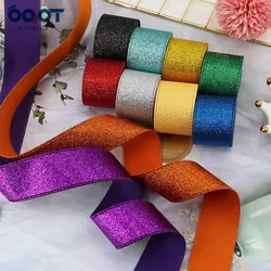 Solid Shiny Glitter Leather Ribbons,22531-3 38MM 2Yards Bow Cap Accessories Party Gift Wrap DIY Handmade Decoration