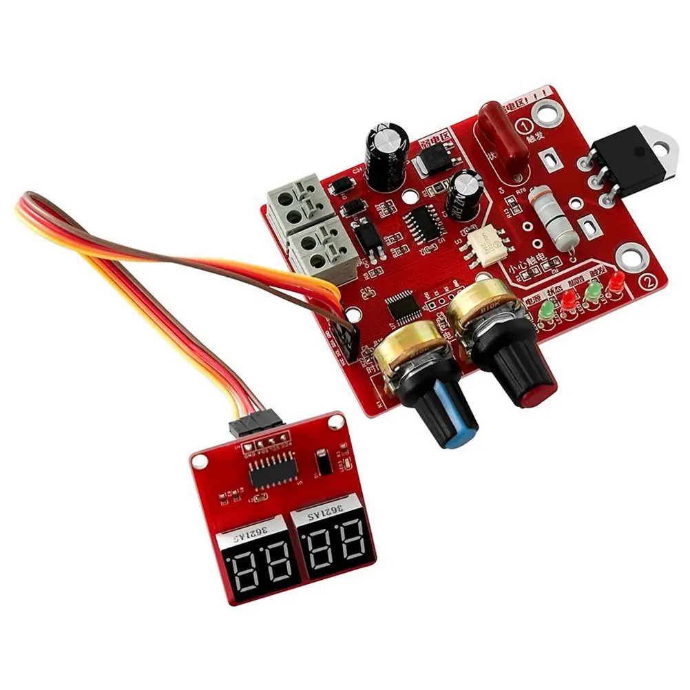 

Mini Spot Welder Control Panel DIY Welding Equipment 100A Digital Display Time Current Adjustable Single-Chip Microcontroller