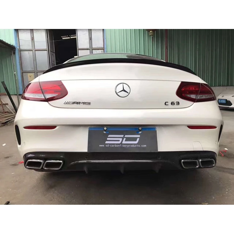 C63 Look Carbon Fiber Rear Spoiler Trunk Wing for Mercedes W205 C205 2015 + C Class C250 C300 C350 2-door Coupe