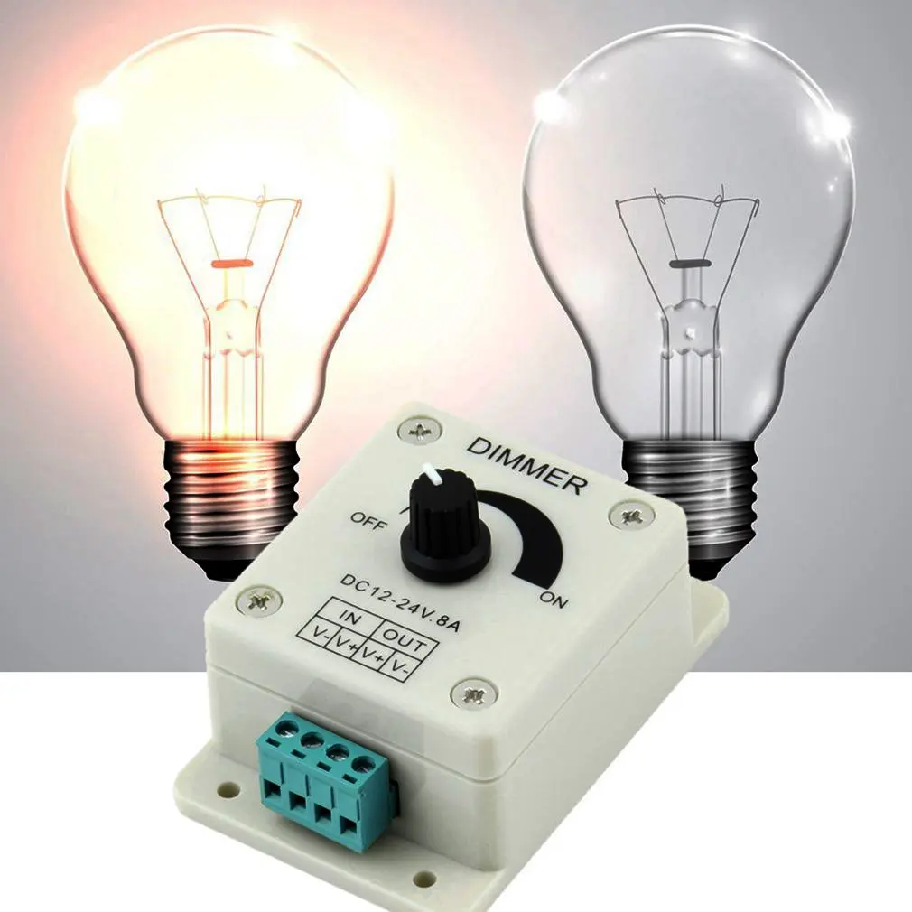 DC 12V 8A LED Light Protect Strip Dimmer Controller di luminosità regolabile per accessori per lampade a strisce luminose a LED