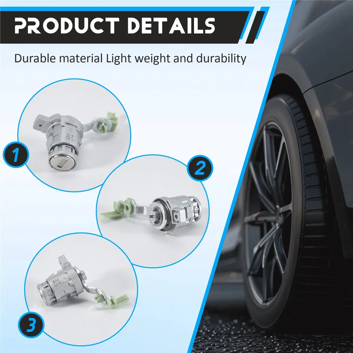 Compatible Left & Right Door Lock Cylinder with 2 Keys for 2003-2011 Accord S2000 72185-S9A-013