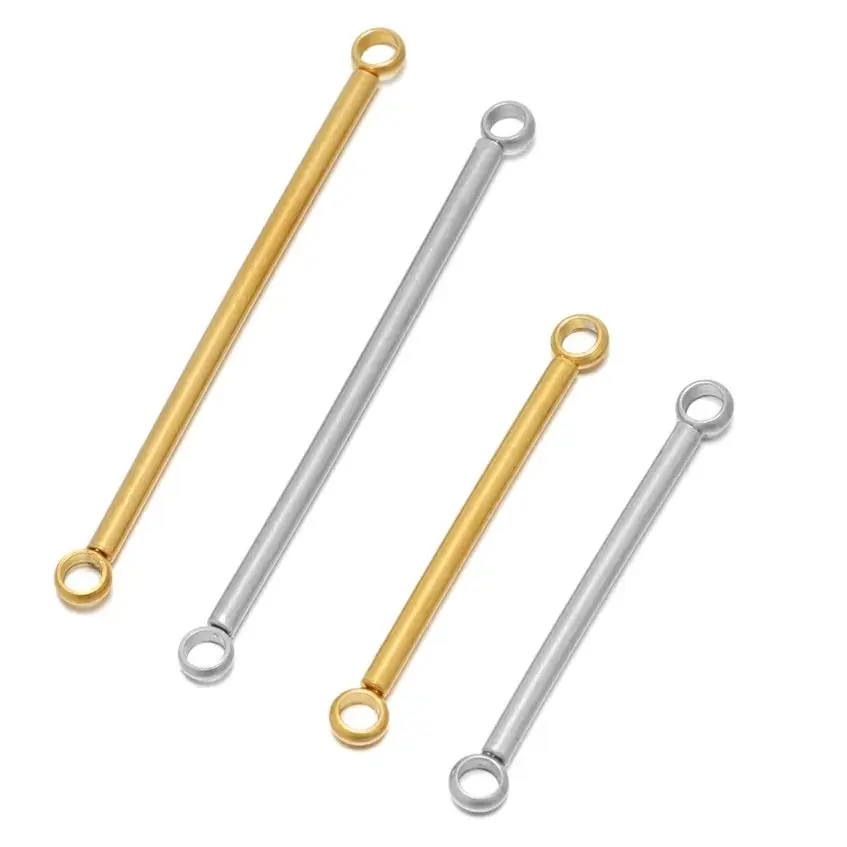 10Pcs 20 30mm Stainless Steel Bar Links Thin Stick Strip Connectors Charms for Earring Bracelet Necklace Jewelry Making