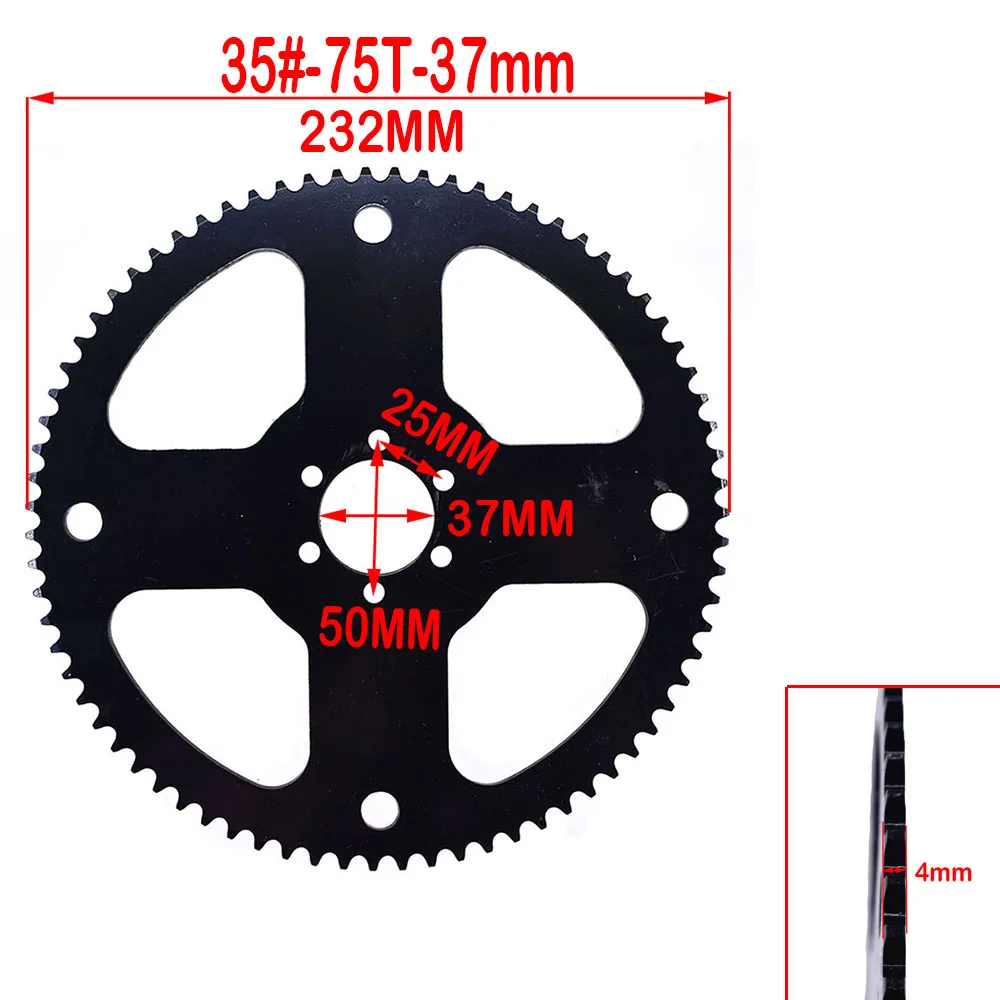 チェーンとラゲッジ用のロックリアスプロケット,自転車アクセサリー,ゴーカート,トラベルトタイプ,40t 65t 70t 75t #35