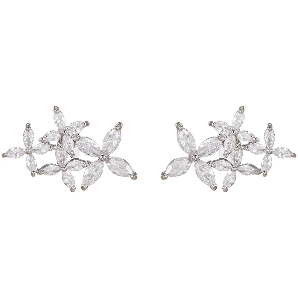 for Freeclip Earphone Clip Drop Ear Cuff Light 1 Pair Earbud Charms Made of Copper with Floral Inlay Detailing