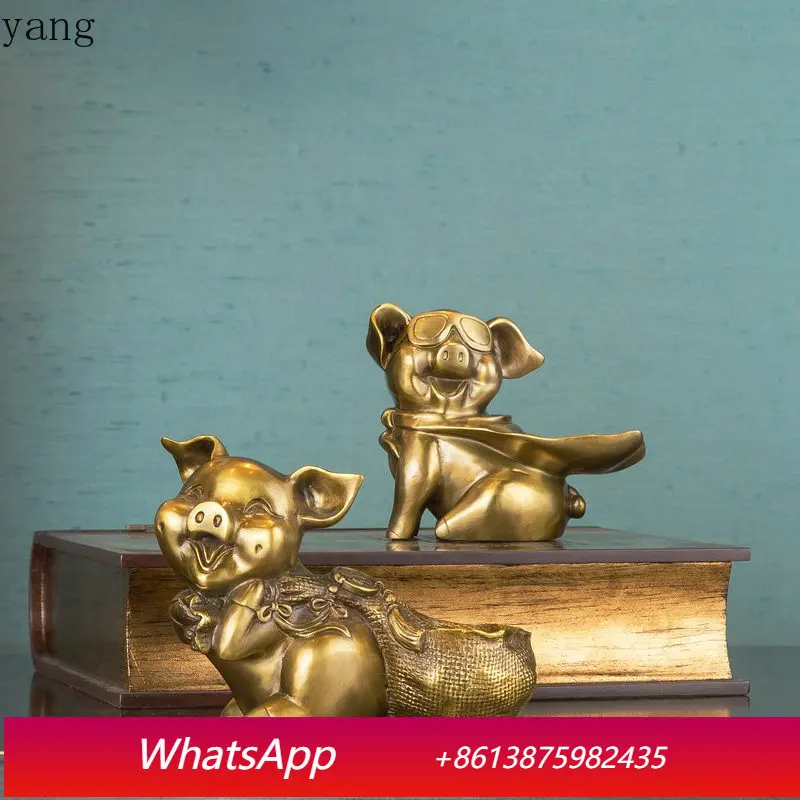 

CX Art Copper Lucky Bag Pig Villa Model Room Living Room Tabletop Ornament Decorative Crafts