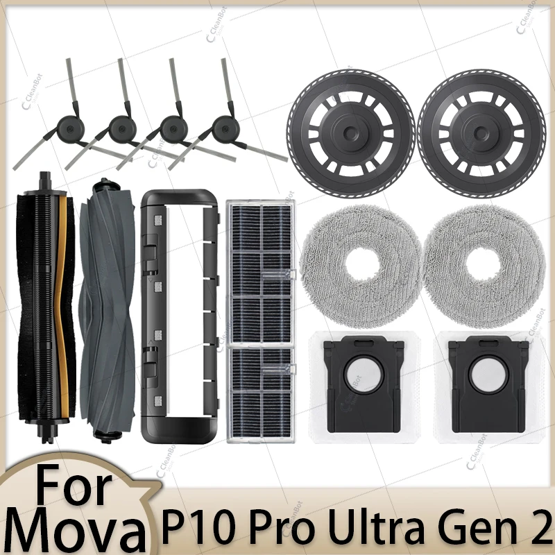 For Mova P10 Pro Ultra Gen 2 Vacuum Cleaner Replacement Accessories Main Side Brush Filter Mop Dust Bag