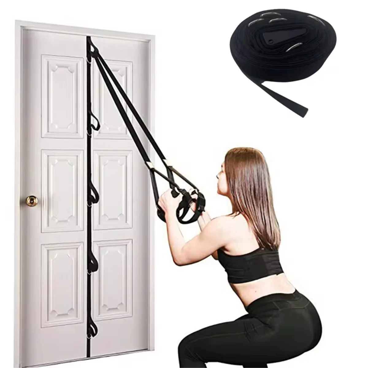 Aa26p alça de porta para faixas de resistência exercícios fixação de âncora para fitness em casa resistência de banda de porta portátil