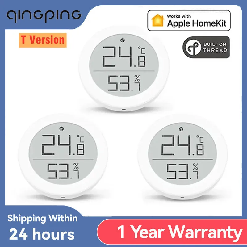 Qingping Temperature Humidity Sensor T Version Thread/BLE Apple HomeKit High-precision Indoor E-Link INK Mini Thermometer