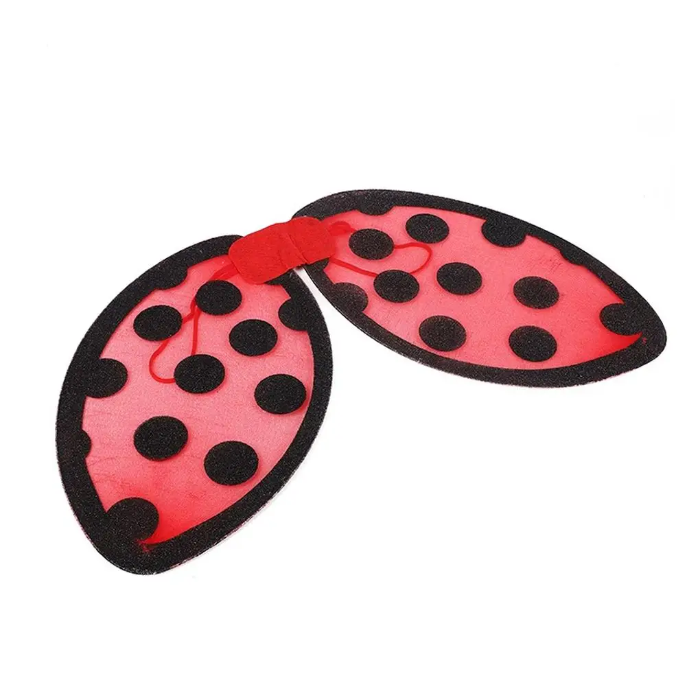 Cosplay Wing Props Vibrant Red Ladybug Costume Mesh Material Stage Party Cosplay Wing Performance Prop For Girls Ladybug Wing