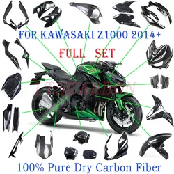 Kits completos de capa de carenagem de fibra de carbono seca 3K pura, peças retrosit, Kawasaki Z1000, Z1000R 2014-2018, 2019, 2020, 2021, 2022