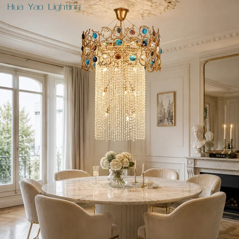 Modern Crystal Tassels Chandelier For Living Room Bedroom Staircase Designer Crystal Pendant Light Creative Decorative