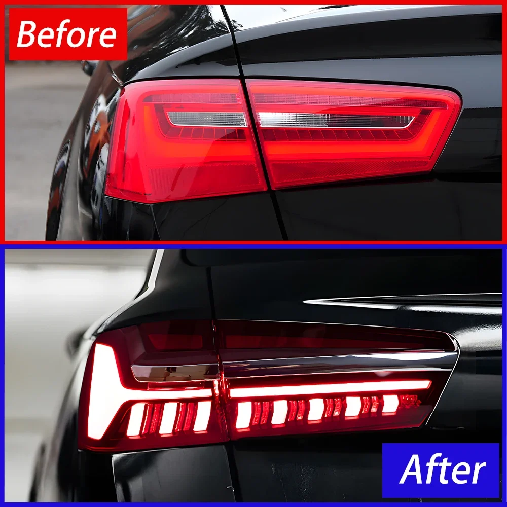 Auto Rear Back Lamps For A6 C7 A6L S6 2012-2015 Upgrade New 2021 Car Taillight Assembly LED Streamer Turn Tail Light Accessories