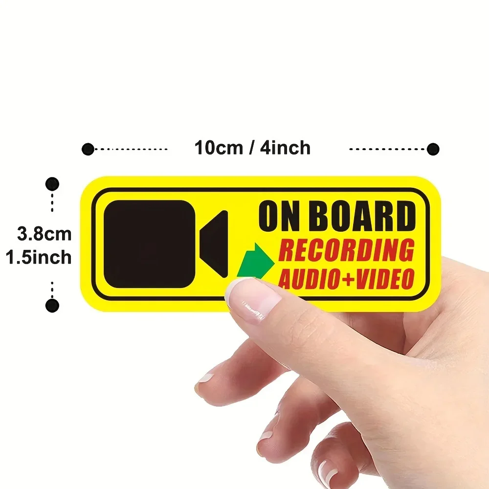 Video Surveillance Warning Decal Car Camera Recording Sticker PVC Waterproof Auto Safety Notice Taxi Vehicle Decor