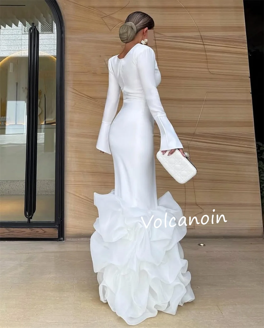 Abiti lunghi da sera formali personalizzati Charmeuse con sirena increspata Occasioni su misura Semplice ed elegante di alta qualità