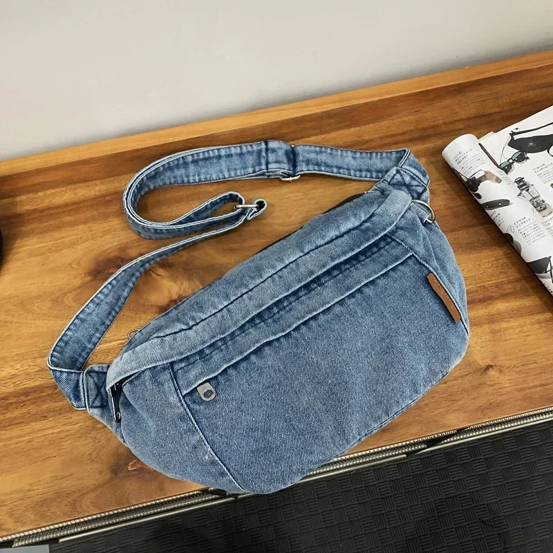 Denim Zipper Youth Ladies Waist Packs Advanced Sense Female Crossbody Bags on Sale 2024 Brand Hot Sale Bolsas Para Mujeres