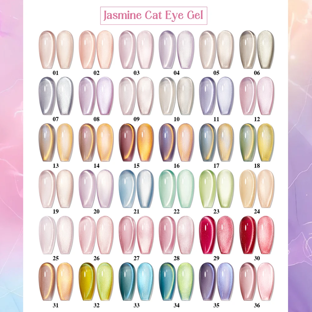 Vendeeni 36 Farben/Set Farbiges Kristall-Katzenaugen-Gel-Nagellack mit Glasperlen, Magnetischem UV-Härtungsgel und Display – Detail 3