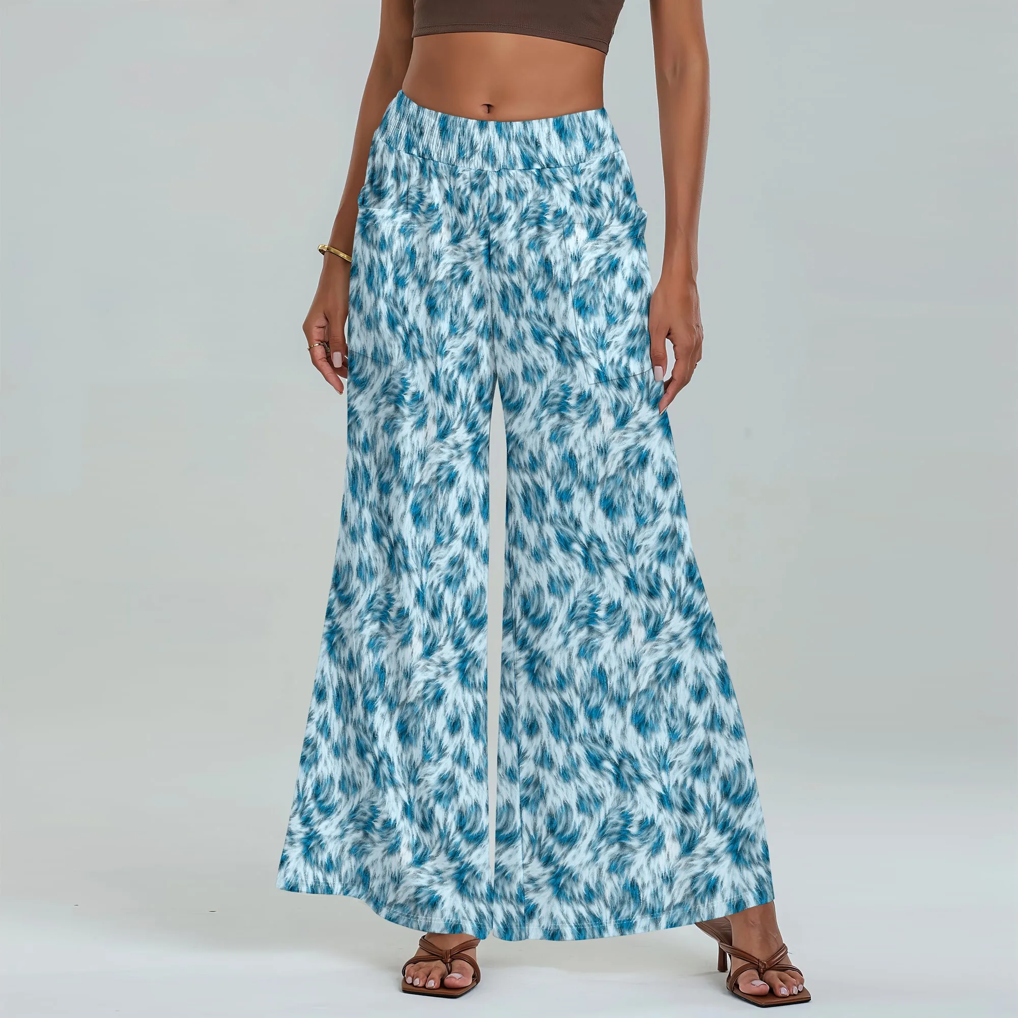

Women's Wide Leg Pants with Pockets Fur Pattern for All Seasons Casual Comfort Cocktail Party Gala Fashion Event