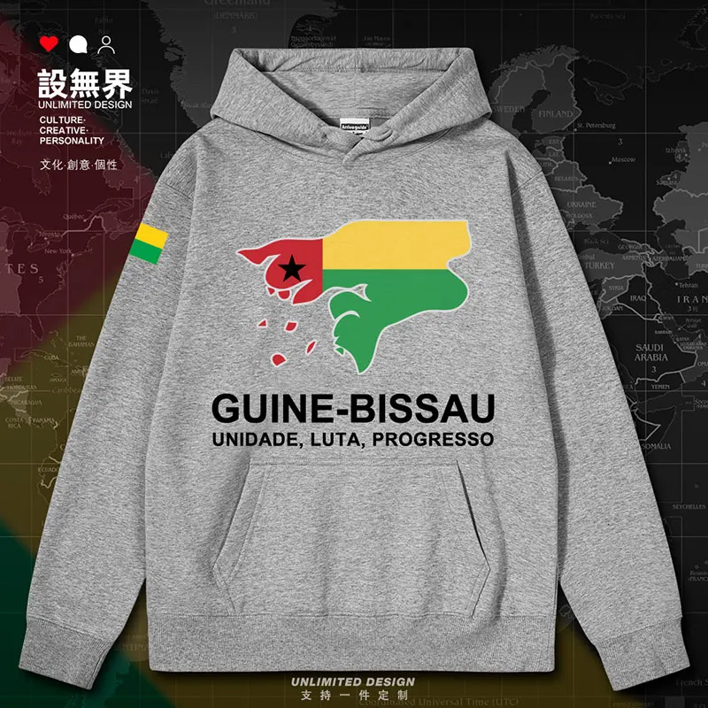 Guine Bissau National Map of Guinea Bissau mens hoodies clothing new tracksuit white men's Coat for men autumn winter clothes