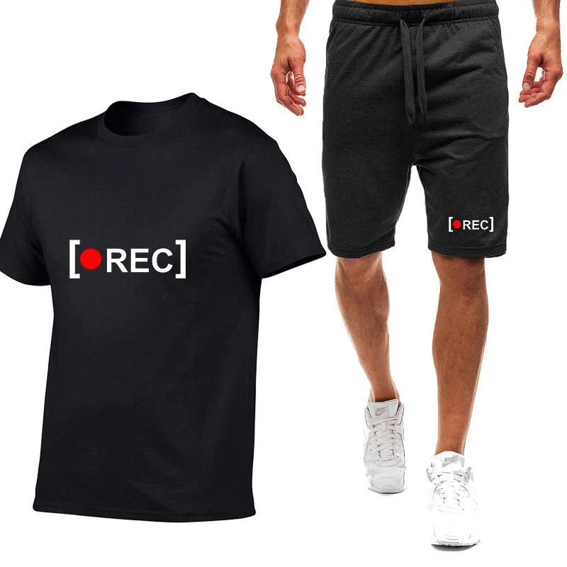 

Suitable Summer Men's 2025 Rec Logo Print Premium Refreshing and non stick to the body Breathable T-shirt Pants Suits