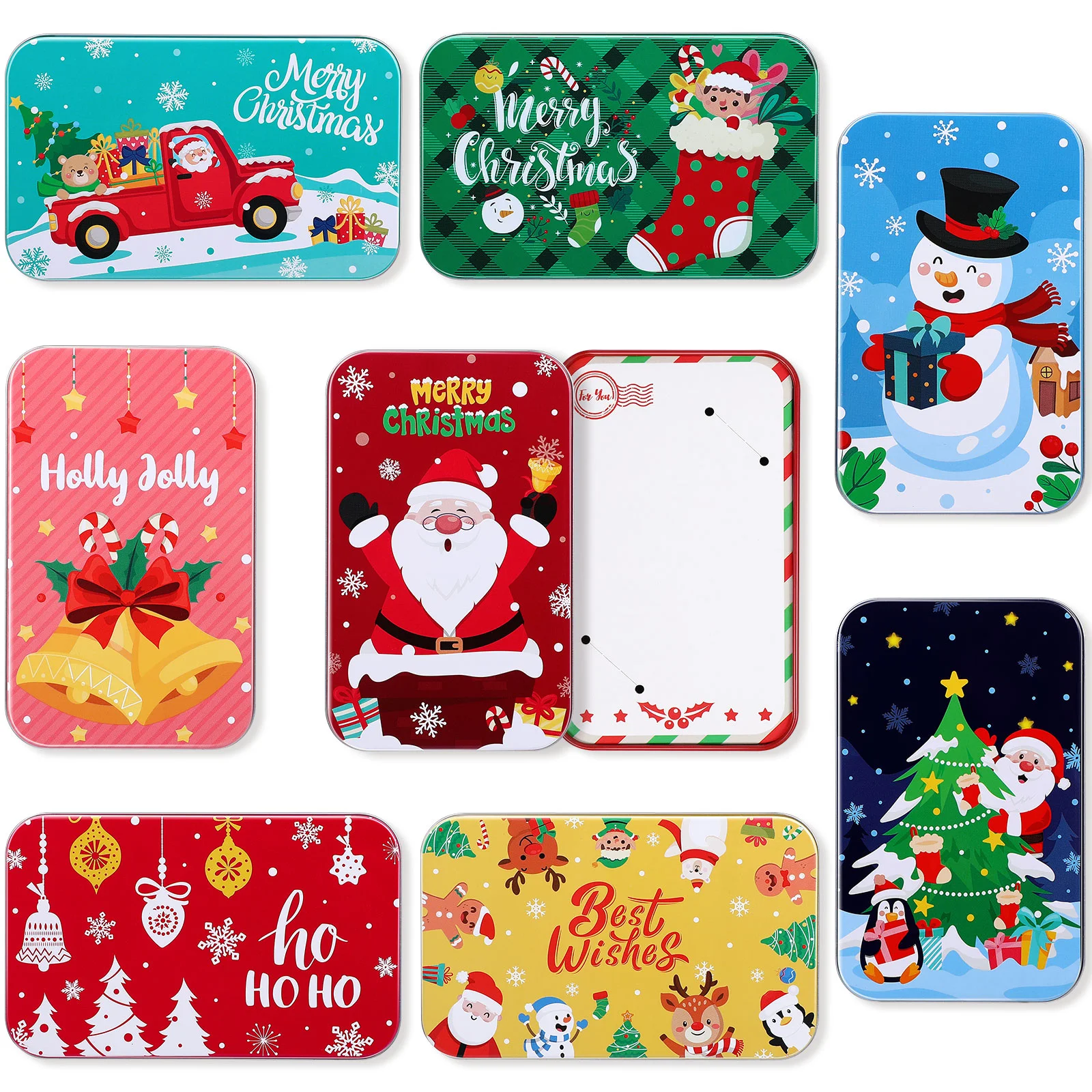 

Chrismas Tinplate Boxes Rustproof Reusable Tin Gift Cases Tinplate Boxes Biscuit Storage Boxes Treat Box Gift Packing Boxes
