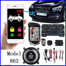 Germania Spy Bluetooth APP sistema di allarme per auto bidirezionale avviamento motore 2 LCD Remote 5000M pulsante di sicurezza Keyless Entry PKE 862