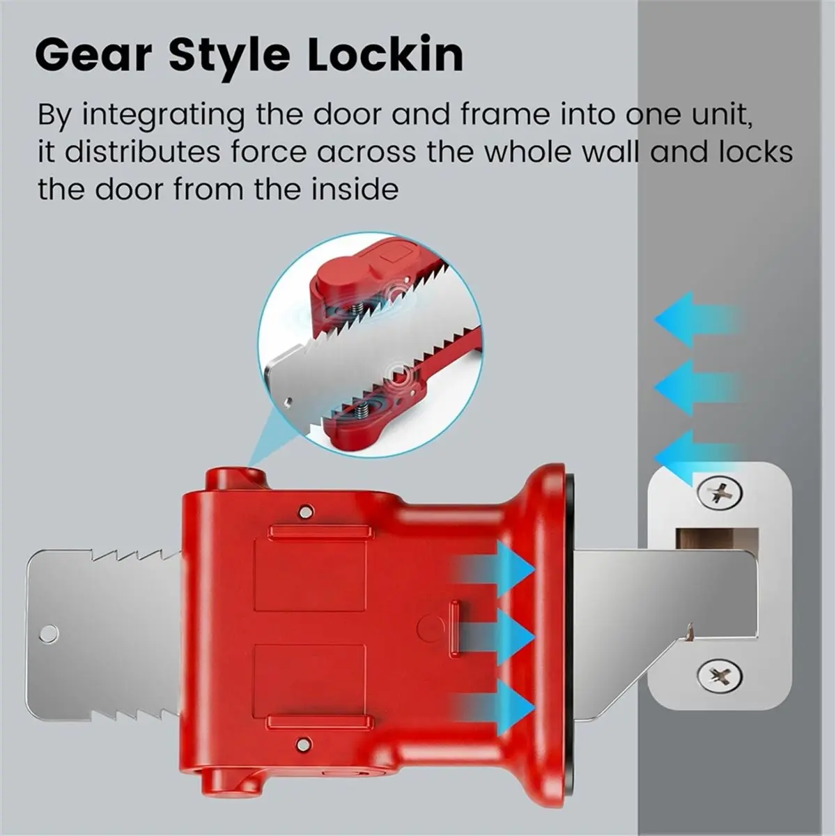 HAPPYDAY~ Serrure de porte portable à double engrenage pour les voyages, les hôtels et les appartements, robuste et conviviale