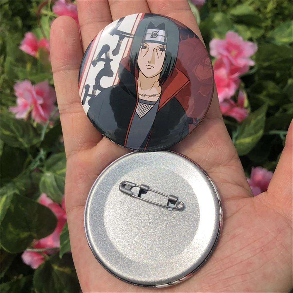 Anime NARUTO Akatsuki Uchiha Itachi Zetsu Hoshigaki Kisame Hidan Cosplay Costume Badge Pin SPTE Tinplate Brooch Accessories