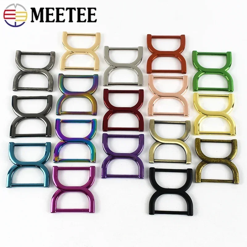 5/10Pcs Meetee 25mm Metal Ring Buckles Bag Belt Connector Clasp Webbing Strap Garment Loop Button Hook DIY Hardware Accessories