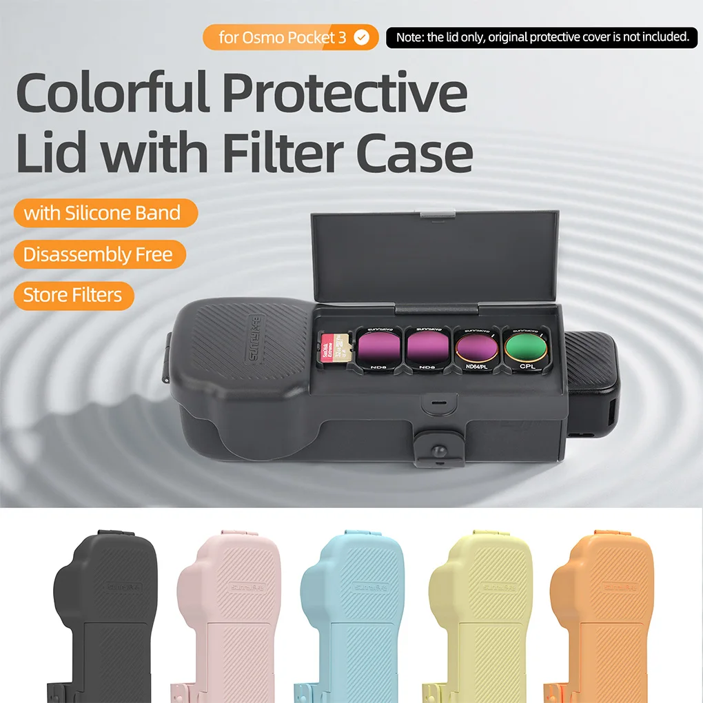 ل DJI Osmo Pocket 3 عدسة واقي للشاشة حافظة واقية ملونة مع صندوق تخزين مرشح لملحقات DJI Osmo Pocket 3