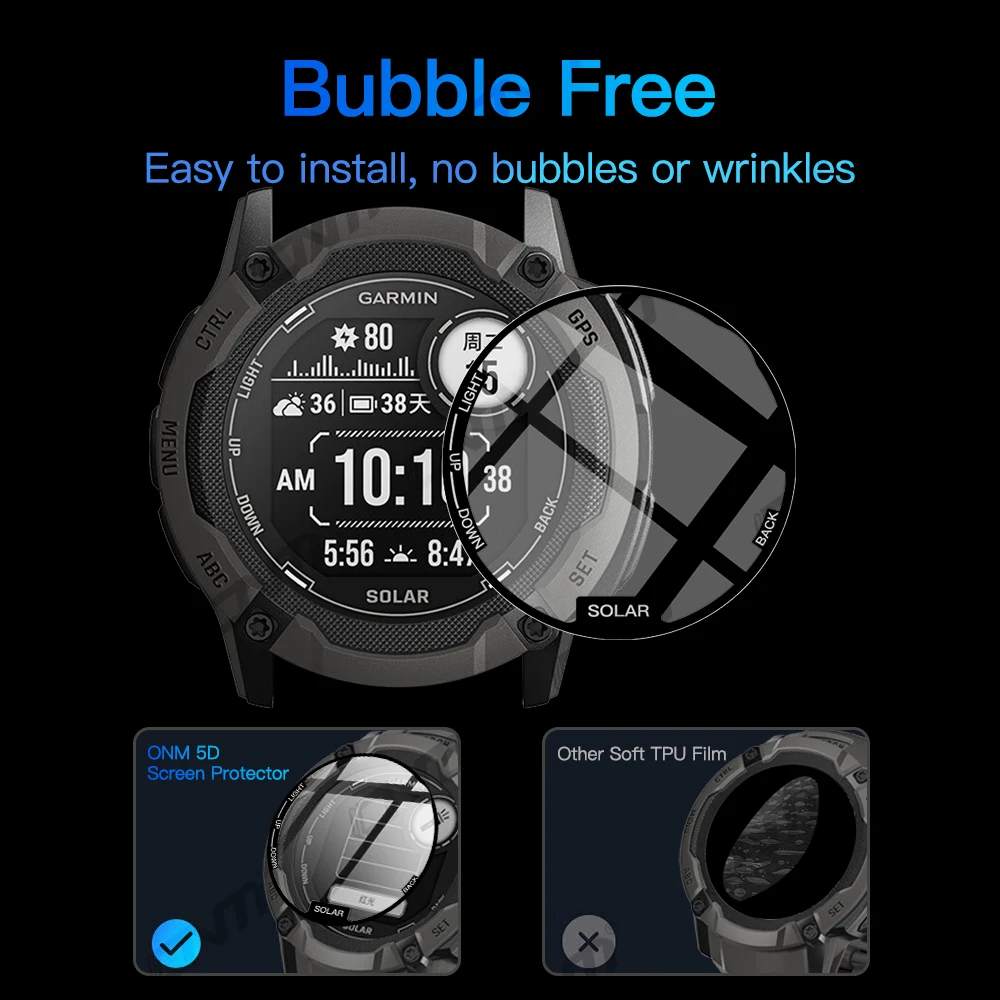 5D Soft Protective Film for Garmin instinct 2X Solar Screen Protector for Garmin instinct 2X Solar Smart Watch Anti-scratch Film