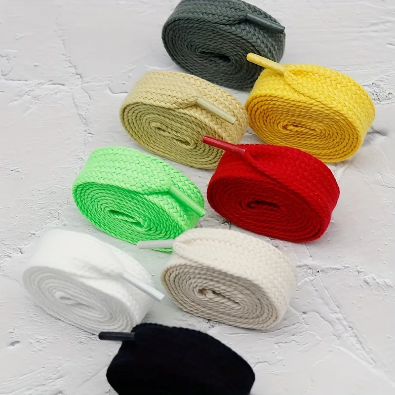 1 Pair 20mm Widen Flat Colored Polyester Cotton Shoelaces for Soft ShoeLaces Canvas Shoes for Sports Shoes Lace Shoe Accessories