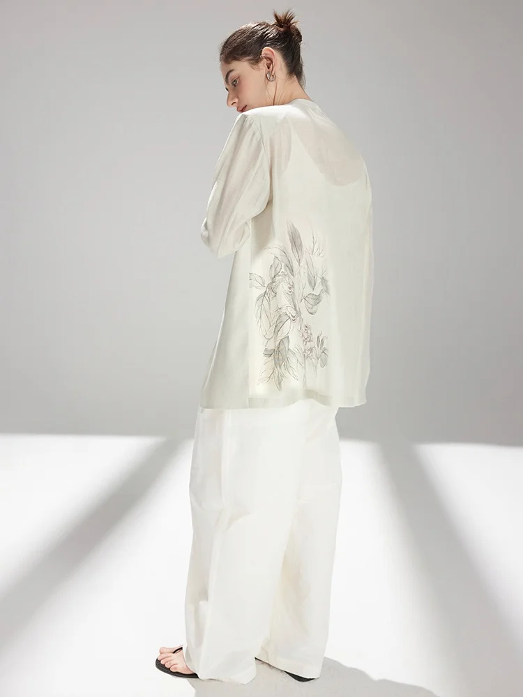 

Весенне-летняя женская куртка из ацетатного льна, дышащая, легкая, с длинными рукавами, без воротника, с цветочным принтом, повседневная верхняя одежда