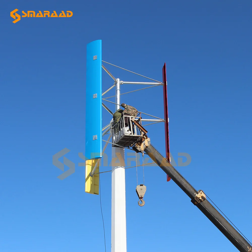 H Type Wind Power Residential Rooftop 24V / 48V Quiet 1000W Vertical Axis Wind Turbine 48V Wind Generator 1KW